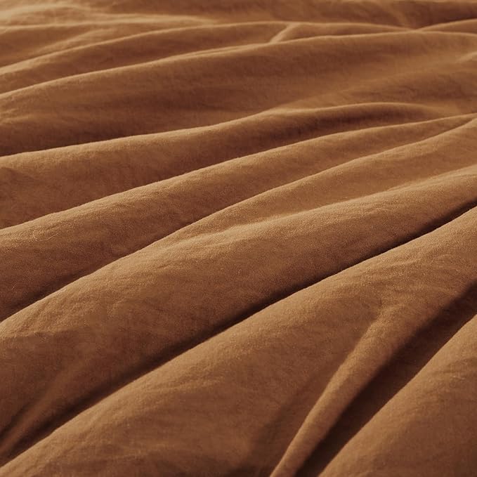 WRENSONGE Super King Plus Comforter Set- 7 Pieces Terracotta Bed in a Bag Super King Plus with Fitted Sheet, Flat Sheet, 2 Shams, and 2 Pillowcases- Warm Bedding Sets for All Season