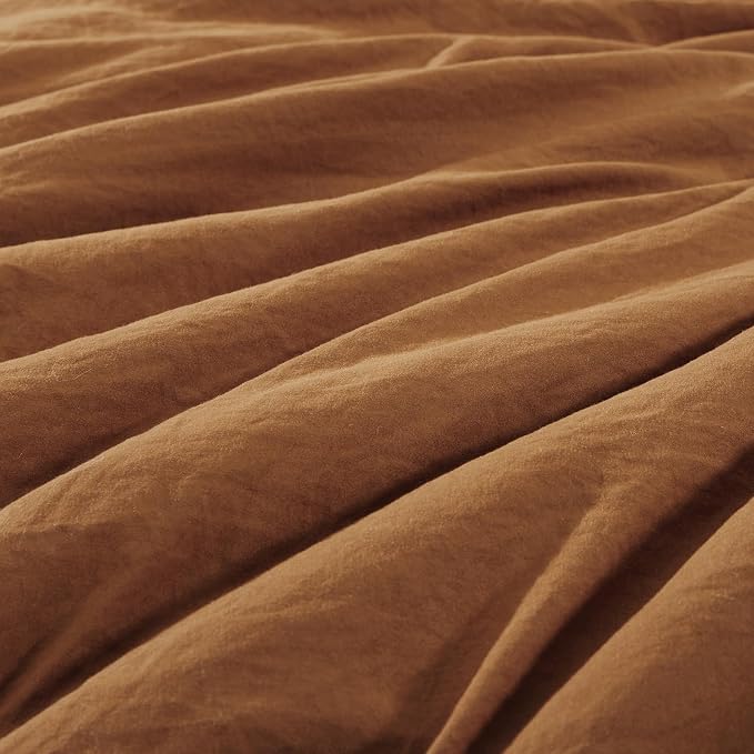 WRENSONGE Oversize King Size Comforter Set- 7 Pieces Soft Terracotta Bed in a Bag with Fitted Sheet, Flat Sheet, 2 Pillow Shams, 2 Pillowcases, Warm Bedding Sets for All Season