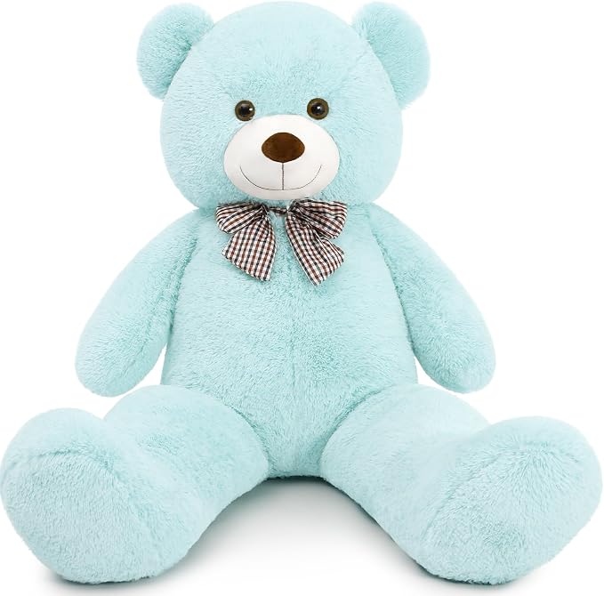 MaoGoLan Giant Teddy Bear 4 Feet,Adorable and Cuddly Big Bear Stuffed Animal 47", Classic Teddy Bear Plush Gift Decoration for Baby Shower,Party,Birthday,Valentines Day,Mint Green