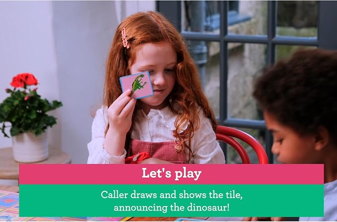 eeBoo: Dinosaur Bingo for Kids Ages 5+, Prehistoric Theme Learning Game that Teaches Dinosaur Names & Builds Vocabulary