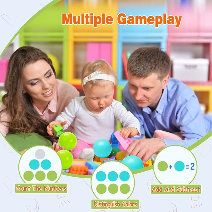 Vanland Ball Pit Balls for Baby and Toddler Phthalate Free BPA Free Crush Proof Plastic - Multicolored Pit Balls in Reusable Play Toys for Kids with Storage Bag