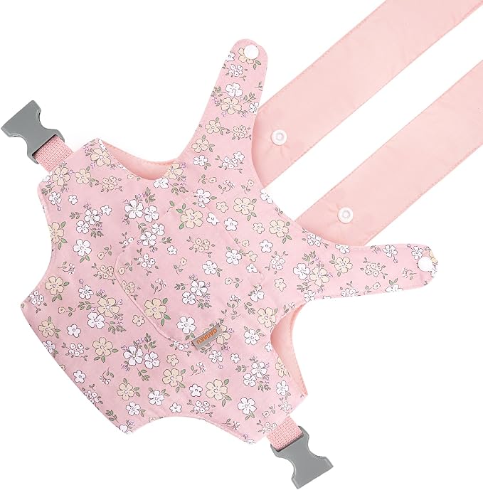 GAGAKU Baby Doll Carrier for Toddler Toy Baby Carrier for Dolls Accessories Doll Carrier for Little Girls - Pink (Pear Flowers)