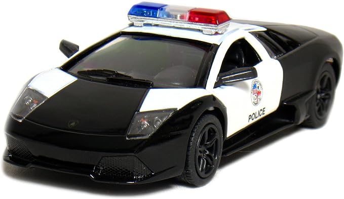 KiNSMART Lamborghini Murcielago LP640 1:36 Scale 5" Die Cast Model Super Sports Car Toy (Black Police)