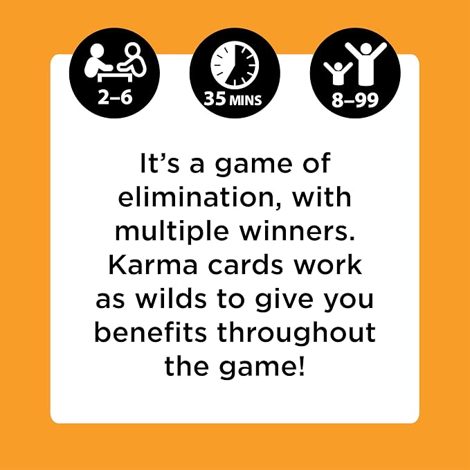 KARMA Card Games for Kids – Kids, Family Games Night, Multi-Player, Screen Free, Travel Games, Playing Cards, What Goes Around, Comes Around, Ages 8+