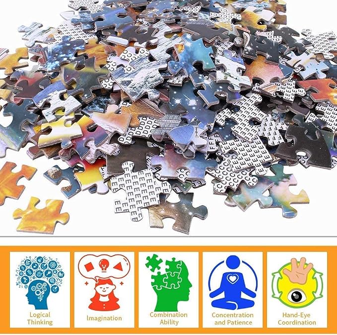 Colorful Marine Life Jigsaw Puzzle for Adults 500 Piece Seashell Butterflies Summer Sandy Beach Challenging Puzzles- Wooden Puzzle for Youth Children Home Decor Leisure Game Toy Unique Gift