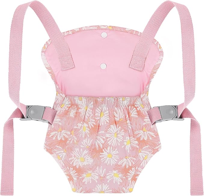 GAGAKU Baby Doll Carrier for Toddlers, Doll Carrier for Little Girls, Toy Baby Dolls Sling for Kids, Reborn Baby Doll Accessories - Calendula Flowers