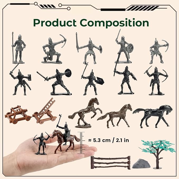Amor Present Medieval Knights Toys, Knight Action Figurines for Kids