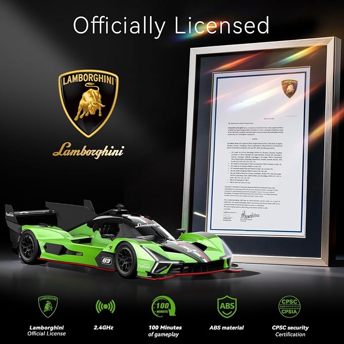 AEROQUEST Lambo Remote Control Car Officially Licensed 1:14 Lamborghini SC63 Model Electric Sport Racing Hobby RC Cars for Boys Girls Birthday Toys for Age 6-12 Years Old