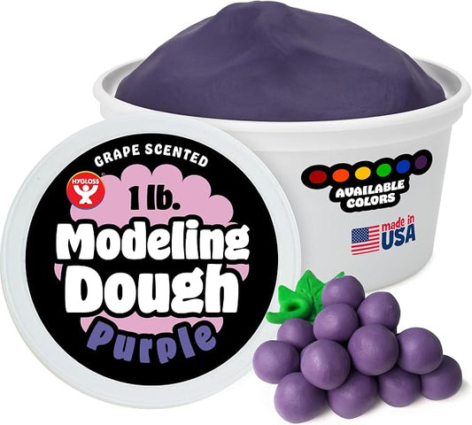 Hygloss Play Modeling Dough for Kids – Safe & Non-Toxic Sensory Dough for Arts and Crafts – 1 lb Tub – Play Clay for Toddler Activities, Preschool Classroom Must-Haves – Purple Color, Scented