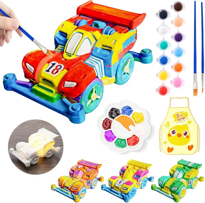 Paint Your Own Car Lamp Kit, Arts and Crafts for Kids Ages 8-12, Arts and Crafts for Kids 4-6, DIY Vortex Wing 4WD Night Light, Painting Kit Birthday Gifts for Girls Boys Ages 3 4 5 6 7 8 9 10 11 12+