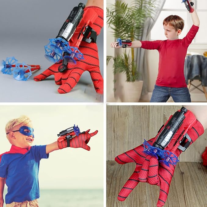 2Pcs Spider Silk Launcher Set for Kids- Can Grab Small Objects,Hero Role-Play Toy,DIY Cosplay Children's Wrist Ejection Launcher,Birthday Christmas for Kids