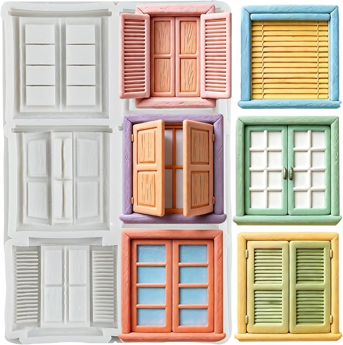 Window Polymer Clay Mold Window Frame Silicone Molds for DIY Crafts Epoxy Resin Casting Air Dry Polymer Clay Plaster Jewelry Making