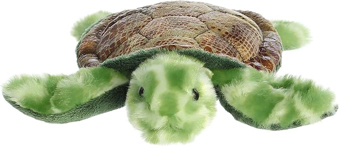Aurora® Adorable Mini Flopsie™ Splish Sea Turtle™ Stuffed Animal - Mini Companions Ready for Playful Adventures - for Kids All Ages, Toddlers, Adults, and Families - Green 7.5 Inches