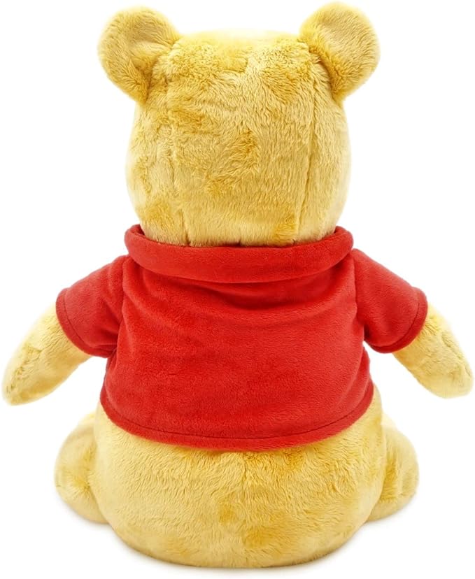 Disney Store Official Pooh Medium Soft Toy for Kids, Cuddly Character with Fuzzy Texture and Embroidered Details, Red T-Shirt, Disney Plushy Suitable for All Ages