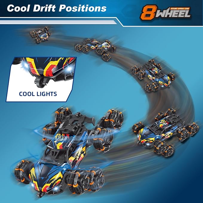 NEXBOX Cool 8 Wheels Hand Controlled rc Stunt Car Toys, Gesture Sensing Remote Control Cars for Boys Age 6 7 8-12 13 14 Year Old, Birthday Gifts Ideas for Kids