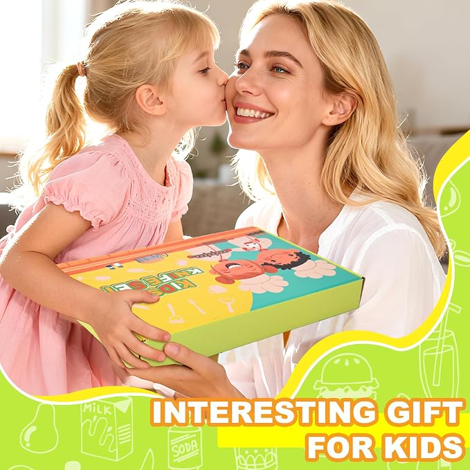 46 PCS Kids Knife Set, Toddler Knifes for Real Cooking, Montessori Kitchen Toys with Cutting Board Crinkle Cutters Kid Safe Knives, Birthday Xmas Gift for Girls Boys