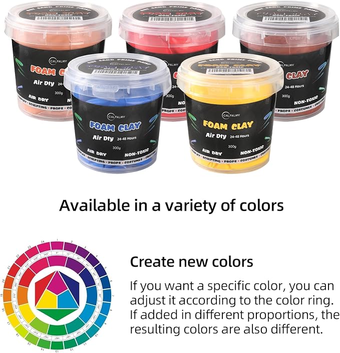 Moldable Cosplay Foam Clay Blue Colors (300g) – High Density and Quality for Intricate Designs | Air Dries to Perfection for Cutting with a Knife or Rotary Tool, Sanding or Shaping