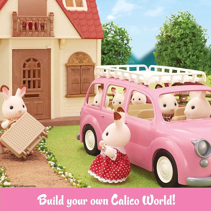 Calico Critters - Family Picnic Van - Family Vehicles – Kids Pretend Play Toy, Miniature Vehicle & Accessories Set, Ages 3+