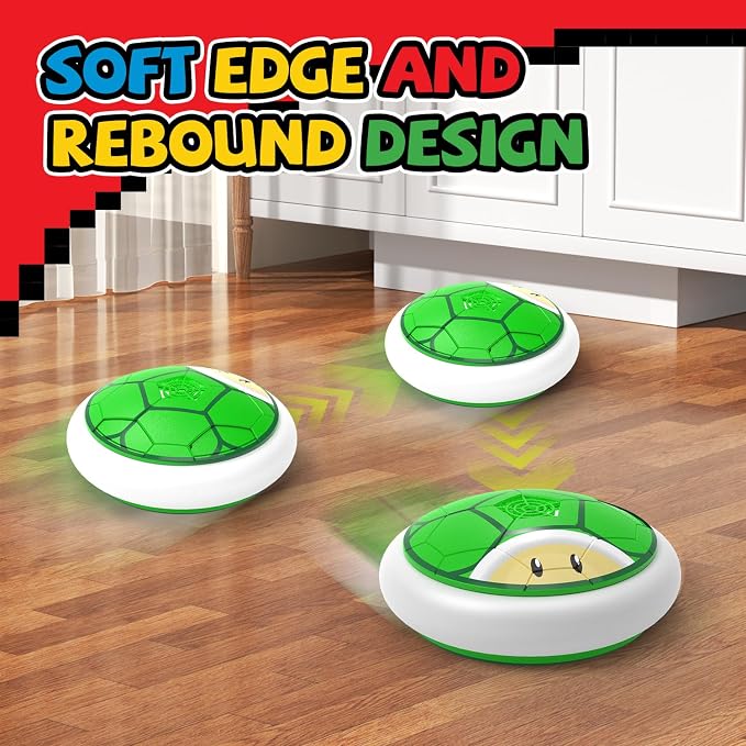 Soccer Toy for Boys 4-6, Hover Soccer Ball with LED Lights, Indoor Toy Games for Kids Age 6-8, 8-12, Kids Boy Birthday Gifts Toys Air Floating Soccer (Green)