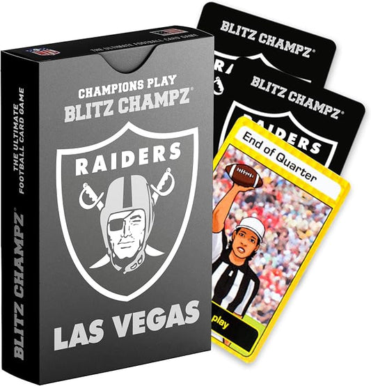 Blitz Champz Las Vegas Raiders – Official NFL Playing Cards & Raiders Gift for Men & Women, Fun Travel Card Games for Adults & Kids Ages 7+, Ideal Camping Games for Friends & Family Game Night