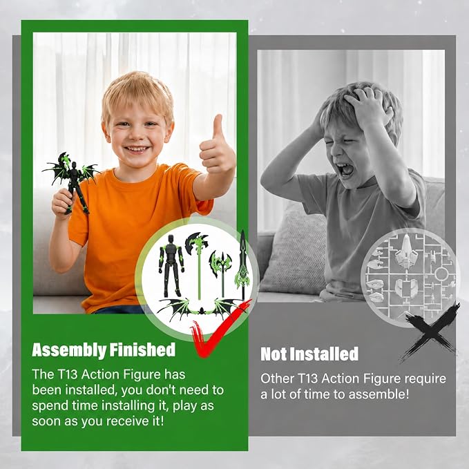 T13 Action Figure Set Assembled-3D Printed Multi-Jointed Movable Dummy 13，Titan 13 Action Figure, Birthday Gifts for Boys, Girls Desktop Decorations