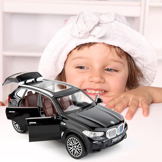 BDTCTK 1:32 Comapatible for X5 SUV Model Car Toy, Zinc Alloy Pull Back Toy car with Sound and Light for Kids Boy Girl Gift(Black)