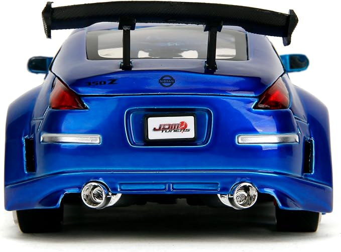 Jada Toys JDM Tuners 1:24 Scale Die-Cast 2003 Nissan 350Z Exedy– Opening Doors, Detailed Interior, Rubber Tires, Collectible for Ages 8+(Candy Blue)