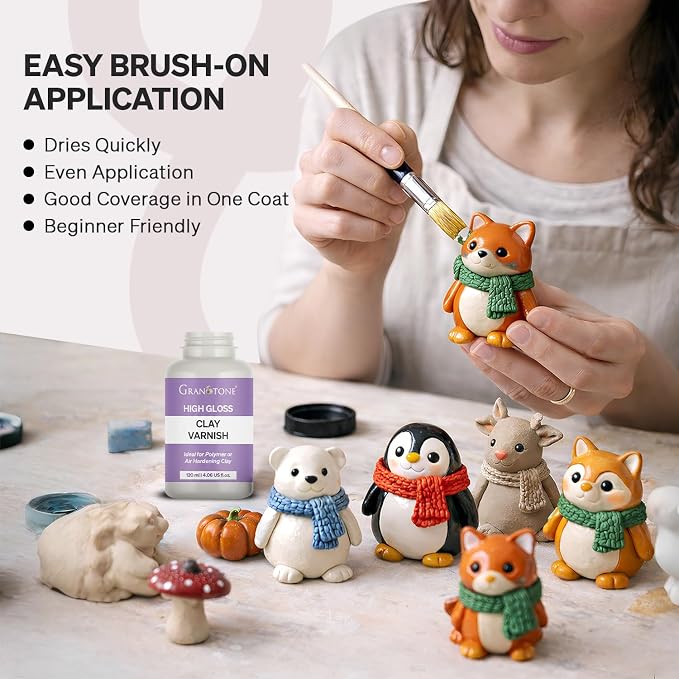 Granotone Clay Varnish Water Based Formula for Protective Finish Air Dry Polymer (High Gloss)