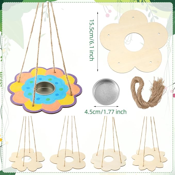 DoubleFill 60 Pack Bird Feeder Craft Kits for Kids Ages 3-8 Bird Feeder Craft Kits with Stainless Steel Bowls DIY Kids Crafts Wooden Art Painting Outdoor Bulk Toys for Children VBS Crafts