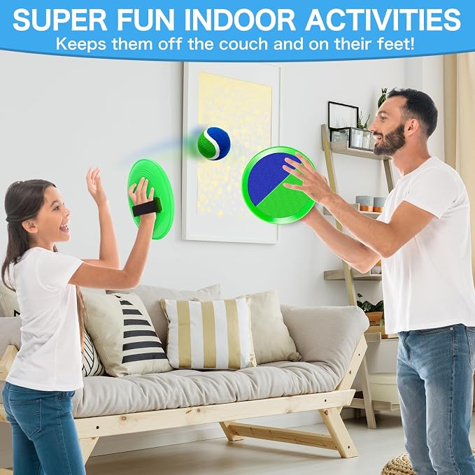2 Packs Catch Ball Game Set, Outdoor Toys for Ages 3 4 5 6 7 8-12 Year Old Boy Girl, Summer Pool Beach Yard Backyard Camping Sports Play Toy Games for Toddlers Teens Adults Family Game, Birthday Gifts