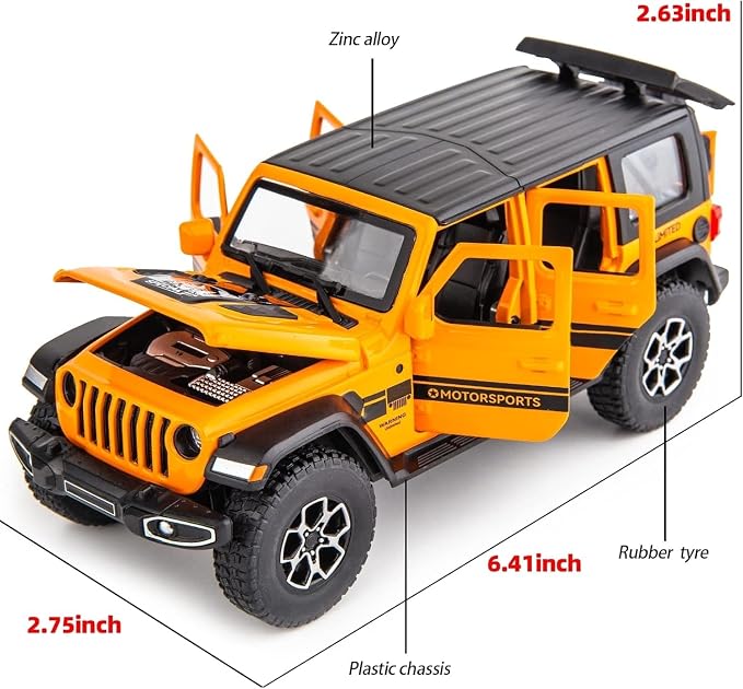 WAKAKAC Compatible for 1/32 Alloy Diecast Pull Back Model Car Collectible Gift with Light and Sound Toy Vehicle for Kids Boys Girls Toddler Christmas Birthday Gift Orange