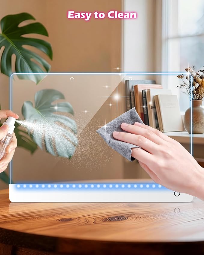 LED Drawing Board for Kids - 17" Flicker-Free Glow Doodle Drawing Pad with 11-Color Light Modes, Soft Light Dry Erase Note Board with Stand, Hanging Chain, 12 Markers, Gifts for Kids (1 PCS)