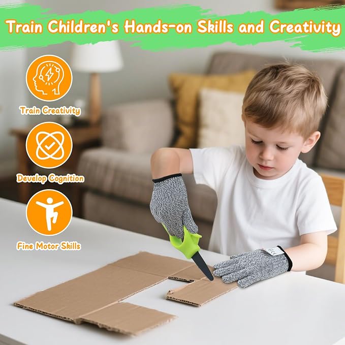 Cardboard Cutting Tools for Kids, 273 PCS Cardboard Construction Kit, Safe Kids Tool Set for Todder, Creative Toy for DIY Projects, STEM Educational Toys Birthday Gift for Boys and Girls Aged 4 5 6