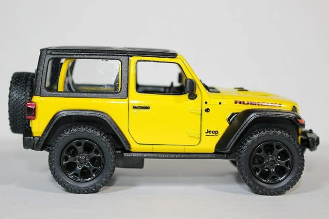 KiNSMART - Jeep Wrangler Rubicon Off Road 4x4 5 inch 1:34 Scale Die Cast Model Replica Toy Car (Yellow Hardtop)