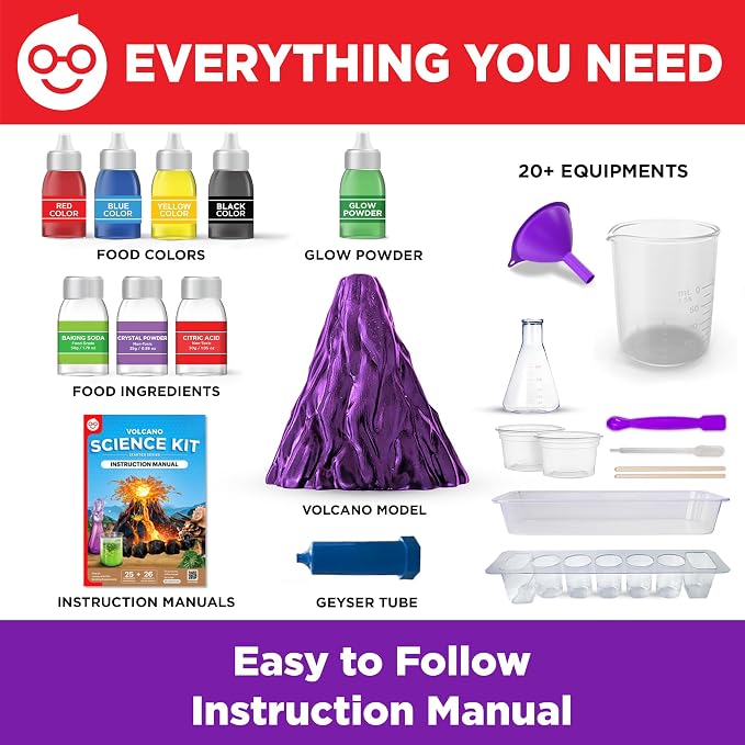 Doctor Jupiter Erupting Volcano Science Kit for Kids Ages 8+ | Birthday Gift Ideas for Boys 8-9-10-11-12 Year Olds | STEM Learning & Educational Science Projects