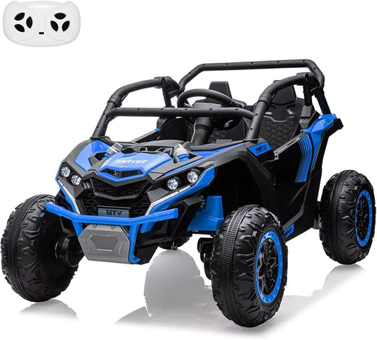 Garvee 24V 2-Seater Kids Ride on Car with Remote Control 4WD Electric Truck, Ride on Toy Off-Road UTV with 4-Wheel Shock Absorber, LED Lights, Music