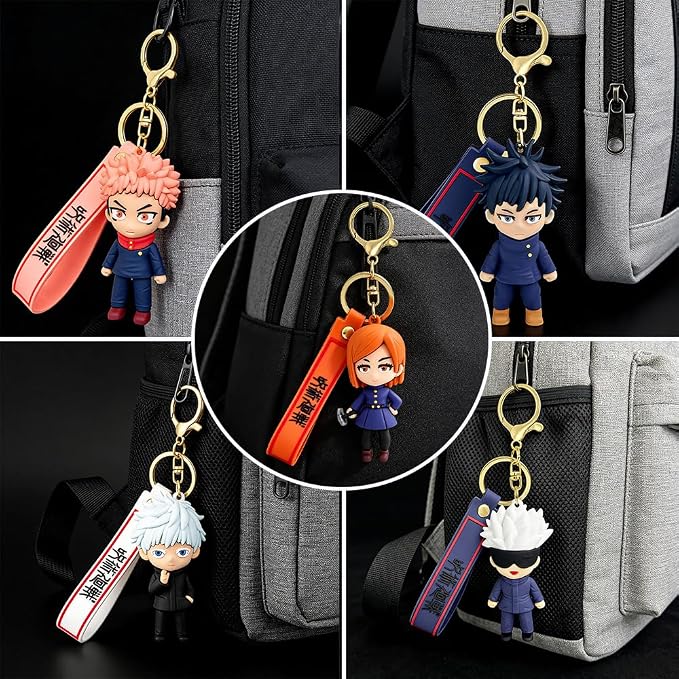 JJK Novelty Keychain, Collectable Anime Mini Figure, Fun Keyring Jewelry Gift for Men and Women