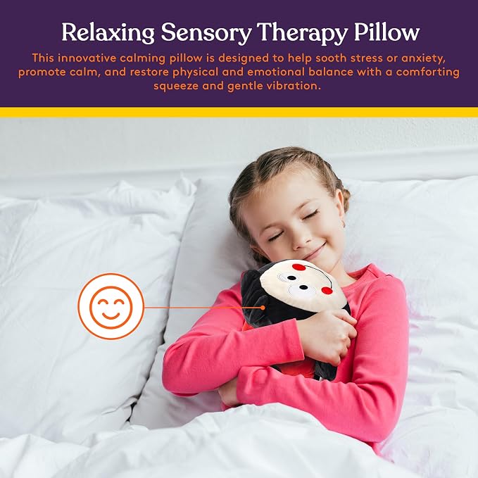 Special Supplies Ladybug Sensory Vibrating Pillow, Pressure Activated for Kids and Adults, Plush Minky Soft with Textured Therapy Stimulation Bumps