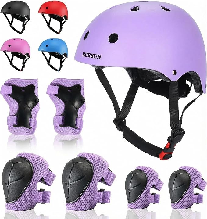 Kids Bike Helmet Adjustable Toddler Bike Helmets for Kids 2-5-8/8-14 Years with Knee Elbow Wrist Pads for GirlsBoys Youth Skateboard Bicycle Helmet for Scooter Roller Skating Balance Bike