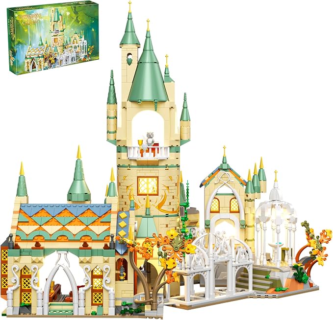 HJPLPXH Magic Medieval Castle Architecture Building Block Sets, Creative Ideals Gifts for Adults (1555PCS)