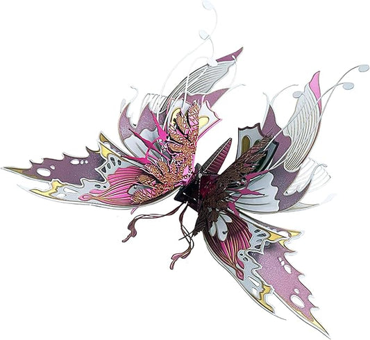 3D Metal Puzzles for Adults,Butterfly Model Building Kits,Cute Insect Design,Brain Teaser Puzzle,DIY Mechanical Assembly Kit Creative Ornament Suitable for Home Decor Art Craft (Purple)
