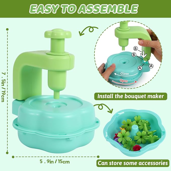 Flower Craft Kits for Kids, Arts and Crafts Activity Toys Set for Girls Ages 4-10, Birthday Gifts for 4 5 6 7 8 9 Year Old Girls, DIY Flower Making Kit for Kids, Creative Toys Gifts for Preschool