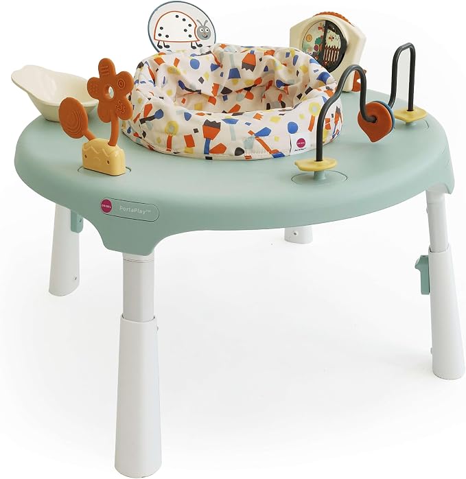 ORIBEL PortaPlay 3-in-1 Activity Center - Convertible Baby Activity Center | Patented Bouncy Seat with Stable Foot Support | 5 Months+ | Portable Infant Activity Table | Enchanted Garden