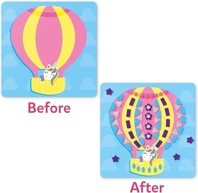 Skillmatics Foam Sticker Art Activity - Unicorns & Princesses, Mess-Free Fun for Kids, 800+ 3D Foam Stickers, DIY Felt Craft Kits, Gifts for Girls & Boys Ages 3, 4, 5, 6, 7
