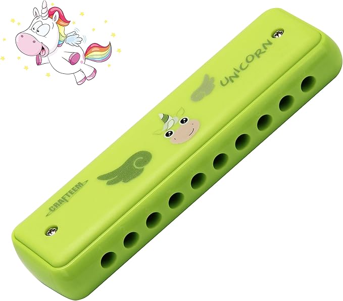 Crafteem Color Blues Harmonica, Key of C for Kids, Children, Toddler and Beginners,10 Hole 20 Tones Musical Instrument Toy Gift