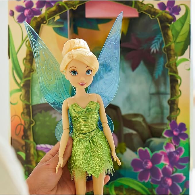 Disney Store Official Tinker Bell Story Doll - 11 Inches - Includes Coloring Book and Additional Dress, Princess Doll in Classic Outfit, Disney Princess Toys