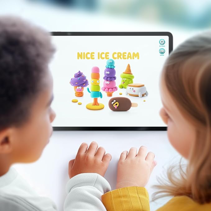Hey Clay 15 Cans Set - Colourful Modelling Kids Air-Dry Clay 15 Cans with Sculpting Tools and Fun Interactive Instructions for Children Age 3+ (Nice Ice Cream)
