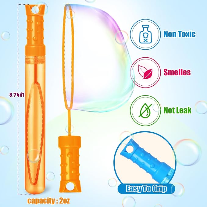 24PCS Bubble Wands for Kids,Bulk Bubble Wand for Kids Party Favor, Bubble Maker for Party Favor,Birthday,Goodie Bags, Wedding, Carnival Prizes, Summer Outdoor Toy Gifts, Assortment 6 Colors