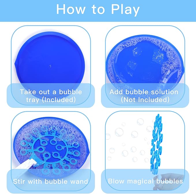 Bubble Wands Set, 28 Pcs Large Bubble Wand with Tray, Great for Kids Summer Outdoor Bubble Party Favors