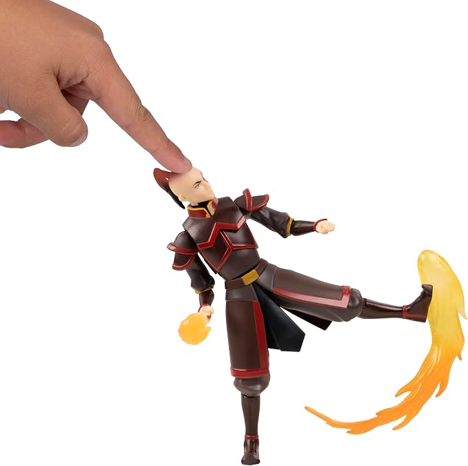 Jazwares Avatar: The Last Airbender Zuko (Book One) - 4.5-Inch Scale Figure with Fire Effects and Battle